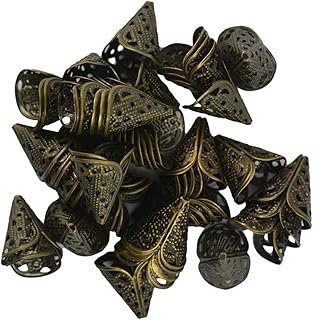 Ogquaton Blumenförmige Perle Filigrane Blumenschale Geformte Perlenkappen Caps DIY Zubehör für Schmuckherstellung Bronze 50 Pcs
