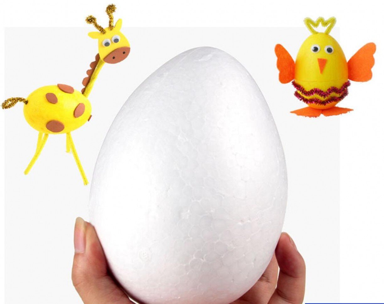 WellieSTR 10 pieces 18cm12cm White Styrofoam Foam Ball Eggs