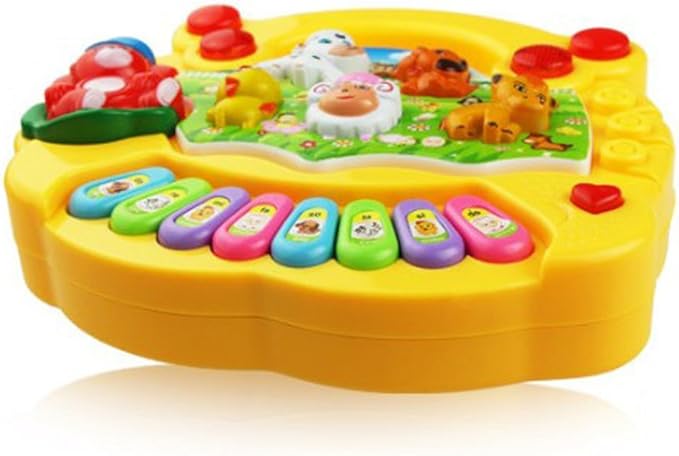 Toymytoy Jouet Musical Bebe Piano Clavier Bebe Jouet Musique Enfant Electrique Educatif Animaux De Ferme Jaune Jeux Et Jouets Jouets Musicaux Stargas Ie
