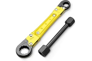 Copiu Plumbing Tools Angle Stop Wrench Kit, High-Precision Angle-on Wrench for Efficient Valve and Pipe Installations, Angle Stop and Supply Nut for Plumbers for Bathroom, Kitchen(Yellow).