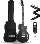 Donner LP Electric Guitar Kit Full Size 39 Inch with Bag Strap Cable Black view 9