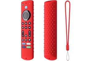 HI COLOR 6.2 Inch Silicone Remote case for 2023 Fire TV Stick 4K Max 2nd/Fir TV Omni Series/FireTV 4-Series Remote,Toshiba/Insignia FirTV Remote Cover with Lanyard(Red)