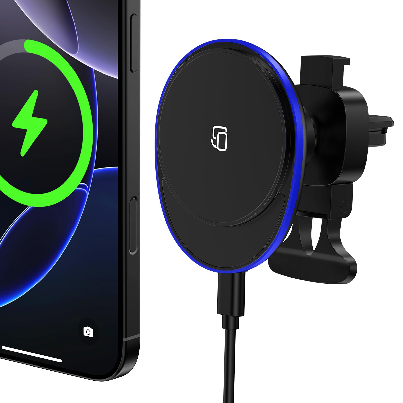 Photo 1 of 15W Magnetic Wireless Car Charger, MagSafe Car Mount Charger Fast Air Vent Car Phone Holder Charge r for iPhone 16e 16 Pro 16 15 14 13 12 Pro Max Samsung Galaxy S25 Ultra S25 Plus S24 FE S24 S23 Ultra