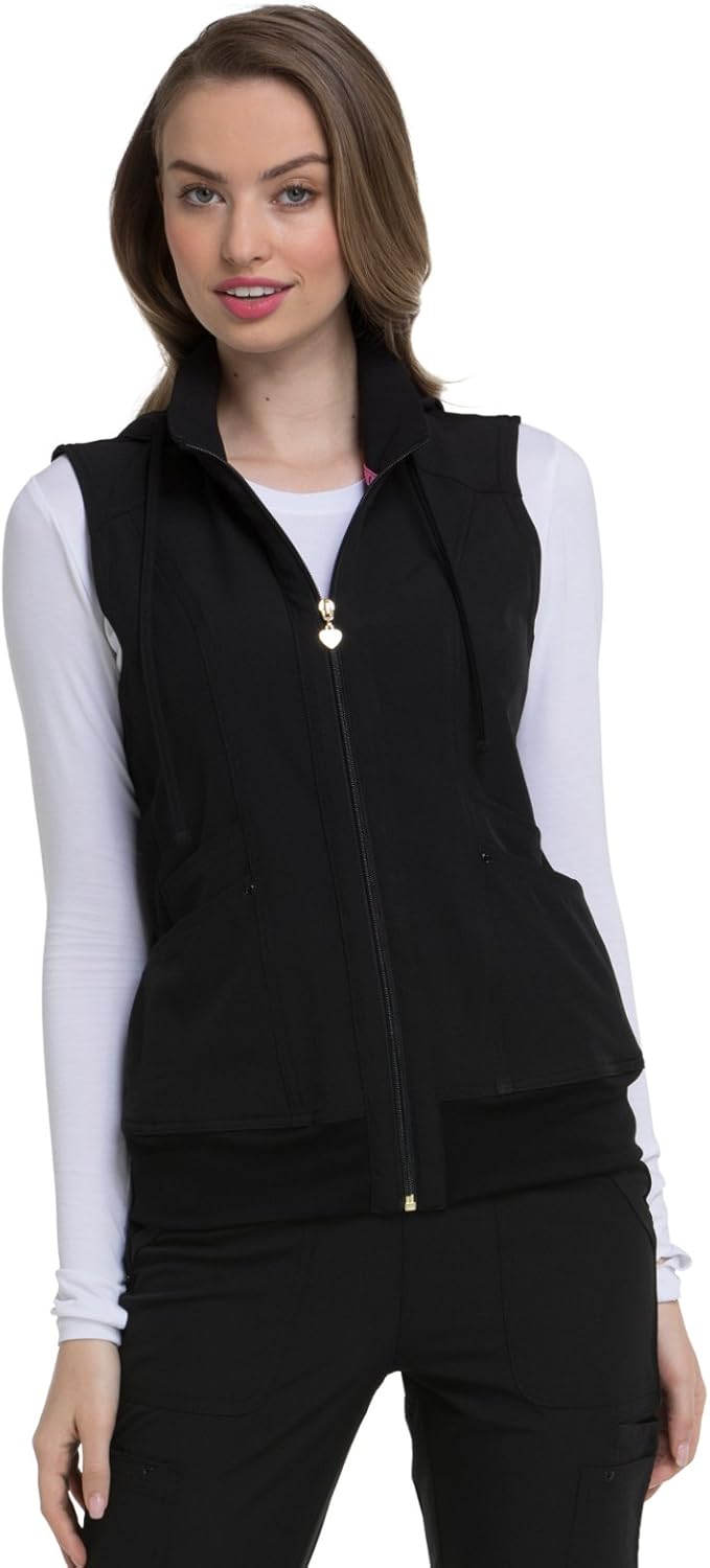 HeartSoul Break on Through HS500 Women's In-Vested Love Solid Scrub Vest: Clothing