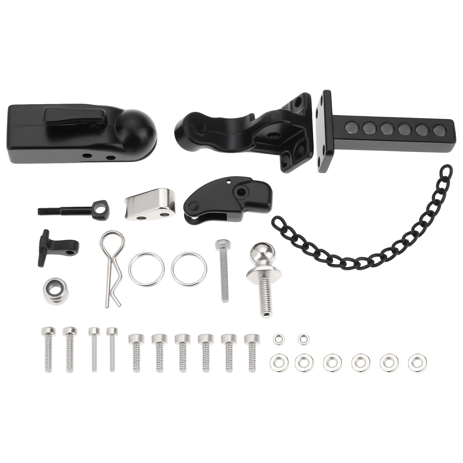 VGOL 1Set 1:10 RC Crawler Trailer Hook + Drop Hitch Receiver for 1/10 SCX10 90046 90047 Compatible with Traxxxas TRX4 RC