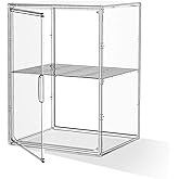 MSHOMELY Acrylic Clear Display Case, Stackable Plastic Storage Bins with Shelf, Figure Figurine Hobby Display Case with Magnetic Lid, Large Acrylic Display Box for Collectibles, Figures, 1 Pack
