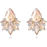 FENBORY Vintage Rhinestone Earrings Fancy Crystal Cluster Drop Earrings Art Deco Earrings for Women
