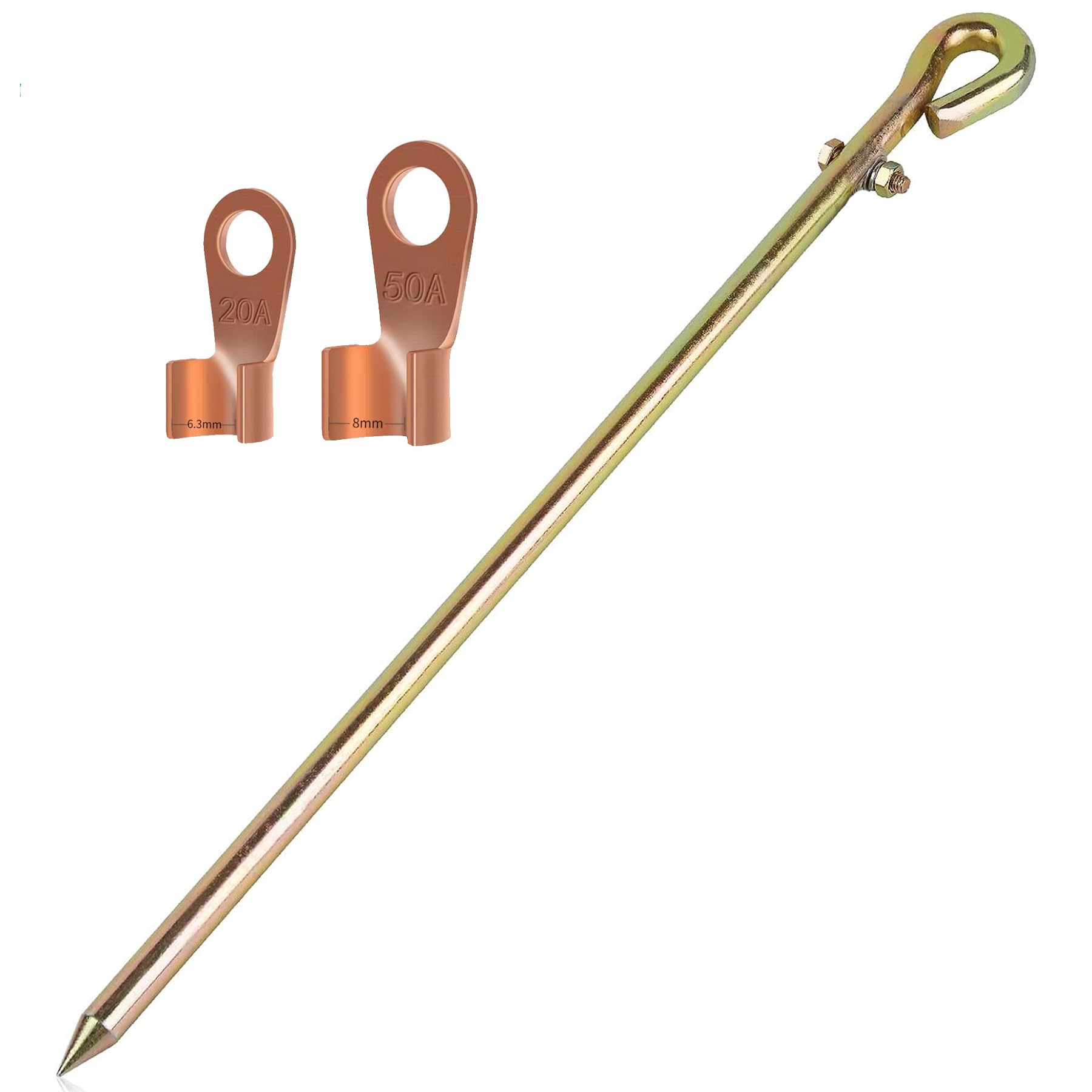 Photo 1 of Minidodoca- Portable Ground Rod - Grounding Pin with Ground Wire Lug | Great for Electric Fences,Fenerator,Antennas,Satellite Dishes,Ground Post Pin,Tie out Stake (Portable)