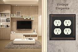 OKAWYC Double Duplex Outlet Light Switch Cover