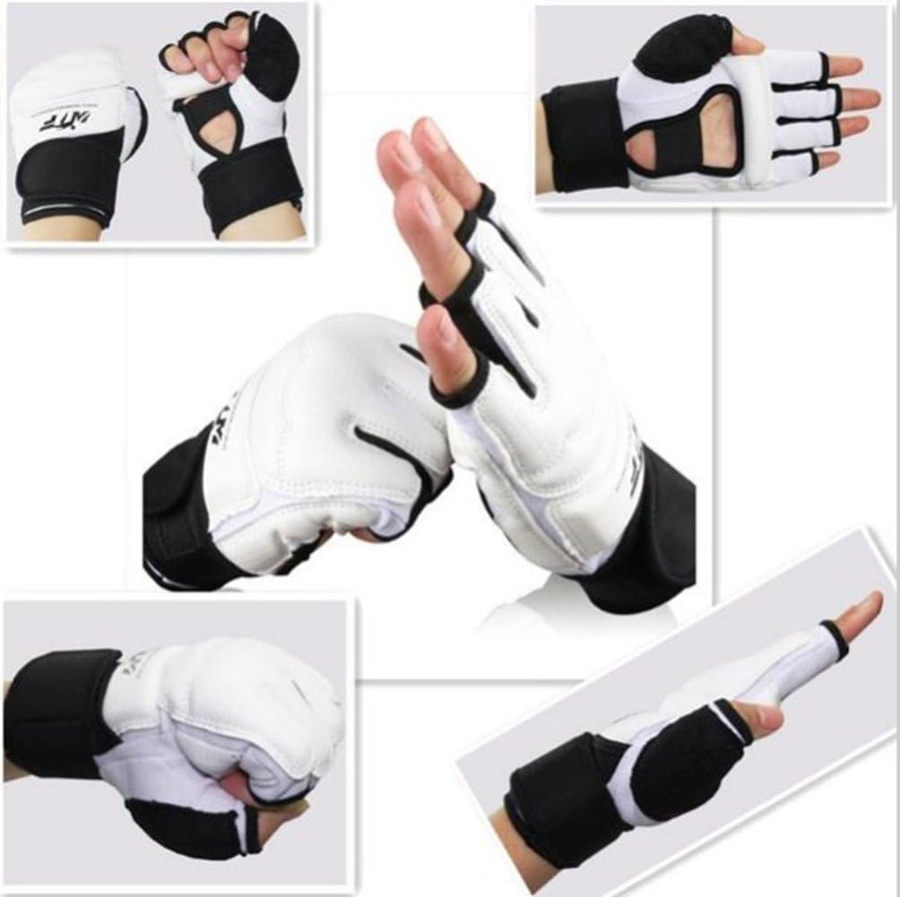 Baselay Half Finger Taekwondo Gloves, WTF Approved Muay Thai Sandbag Boxing Training Punching Bag Half Mitts Sparring Martial Arts Karate Fighting Glove for Men Women Kids : Sports & Outdoors