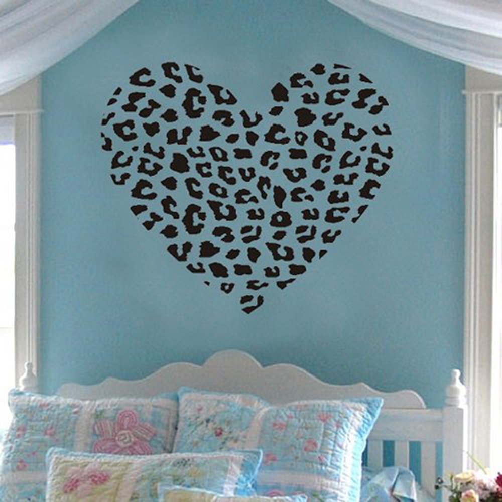 Blue heart pattern animal print wall easy 