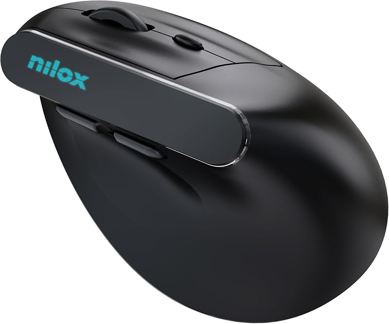 , Mouse Wireless Bluetooth, Compatto ed Ergonomico, con Doppia Connessione USB 2.4GHz, DPI Regolabili 800/1200/1600, Plug e Play, per PC e Laptop, Nero