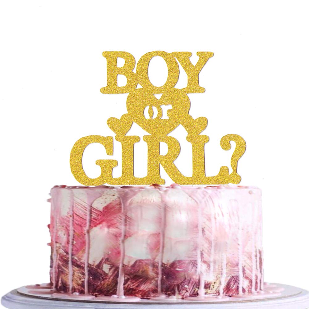 Blingbling Boy Or Girl Cake Topper Gold Glitter For Baby Girls