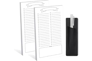 Thboxes 2 Pack Grocery List Magnet Pad for Fridge with Pen Holder, Totally 120 Sheets Magnetic Note Pad for Fridge Full Back Magnet Shopping List, To Do List, Memo Notepads with Pen Holder, 4.5x7.5