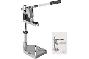 DASBET Universal Drill Press Stand | Adjustable Electric Bench Clamp Support Tool for Hand Drill Workstation with Aluminum Base Portable Drill Press Table for Workbench Repair (Single Hole)