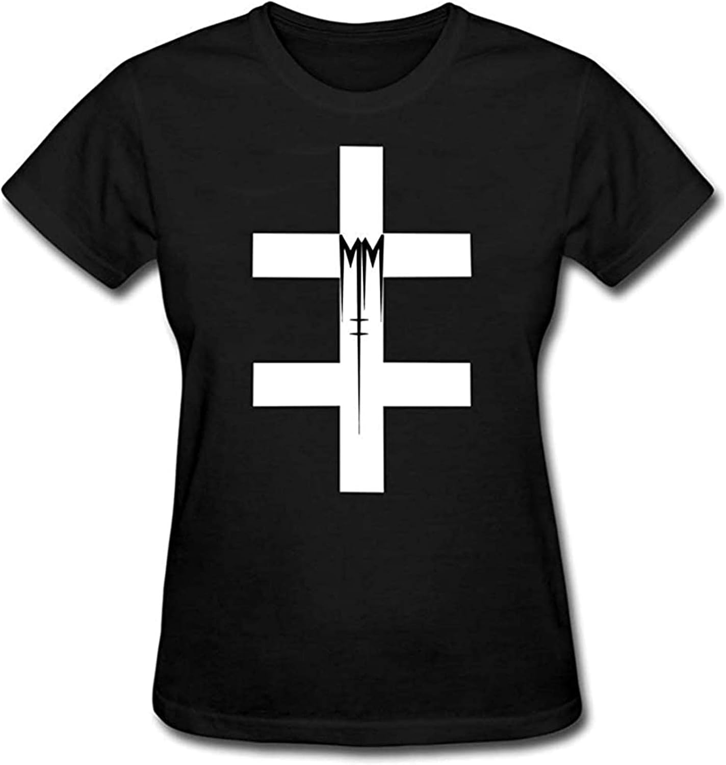 Gull Women s Marilyn Manson Double Cross Logo Short Sleeve T Shirt