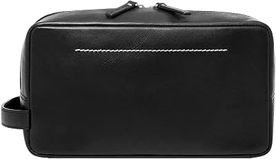 Trousse de Toilette de Voyage en Cuir pour Homme, Westover Noir, Taille Unique, Kit de Rasage à poignée Unique