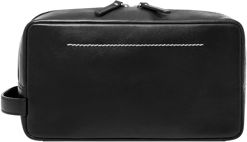Westover - Kit de Higiene de Viagem em Pele Masculina, Cor Preta, Kit de Barbear de Tamanho Único, Pega Simples