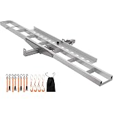 VEVOR Motorcycle Carrier, Aluminum Hitch Mount Rack with 47in Loading Ramp | Heavy Duty Scooter Dirt Bike Trailer Hauler for Car Truck with 2-Inch Hitch Receiver, Straps &amp; Stabilizer, 400 lbs Capacity