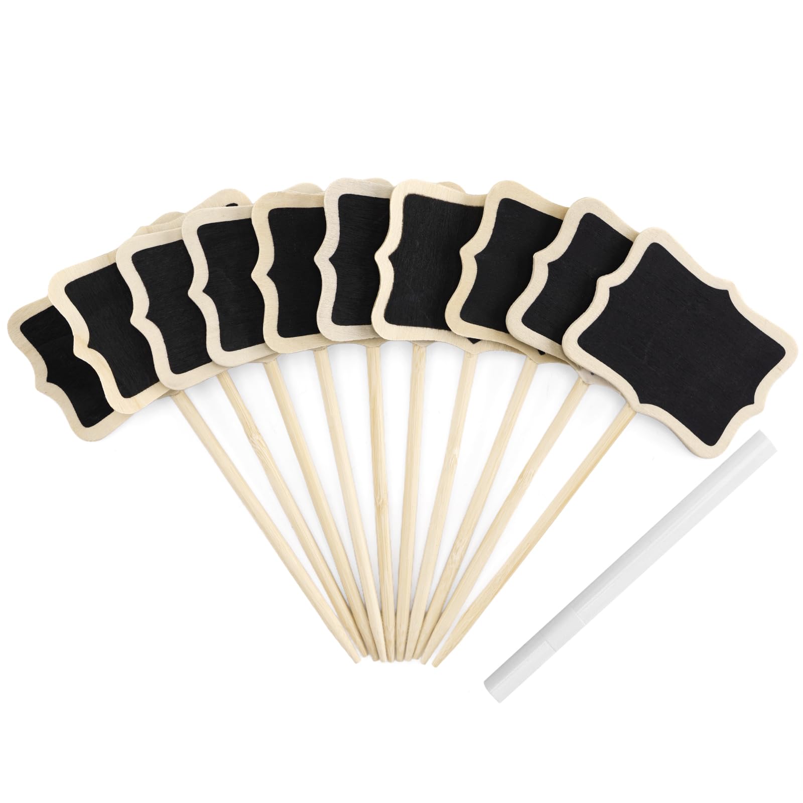 KINGLAKE 20Pcs Wooden Plant Labels with Marker Pen, Garden Plant Markers Mini Black Board Plant Tags for Herbs Seed Seedling Vegetables Flowers Potted Plants