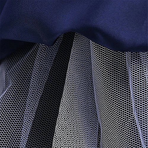 ZAH Girl Dress Kids Ruffles Lace Party Wedding Dresses(Navy Blue,9-10Y) - Thumbnail 6