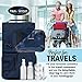 TRAVANDO ® Hanging Toiletry Bag FLEXI + 7 TSA Approved Liquid Bottles - Travel Set for Men and Women - Toilet Kit for Cosmetics, Makeup - Organiser for Suitcase - Wash Bag with Containers
