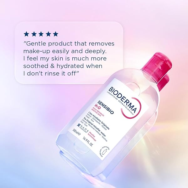 BIODERMA SENSIBIO H2O MICELLAR WATER, MAKEUP REMOVER CLEANSER, GENTLE FOR SKIN, FRAGRANCE-FREE & ALCOHOL-FREE, GENTLE FACE CLEANSER FOR SENSITIVE SKIN, 8.4 FL OZ