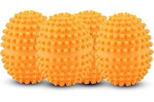ZASCHMOY 4Pcs Orange Reusable Dryer Balls - EcoFriendly Dryer Balls for Clothes - Reduces Drying Time By 25% - ergy Sufferers