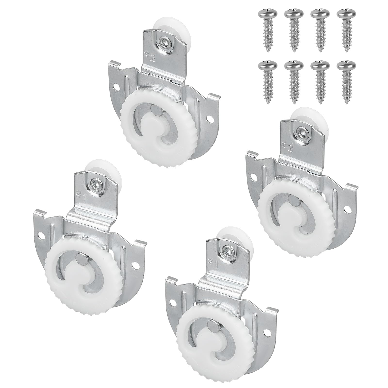 4pcs Sliding Closet Door Roller Kit, Flexible Sliding Wardrobe Door Hardware Set with Screws Smooth & Quiet Shower Sliding Door Wheels Runner Replacement for Sliding Closet Bedroom Wardrobe