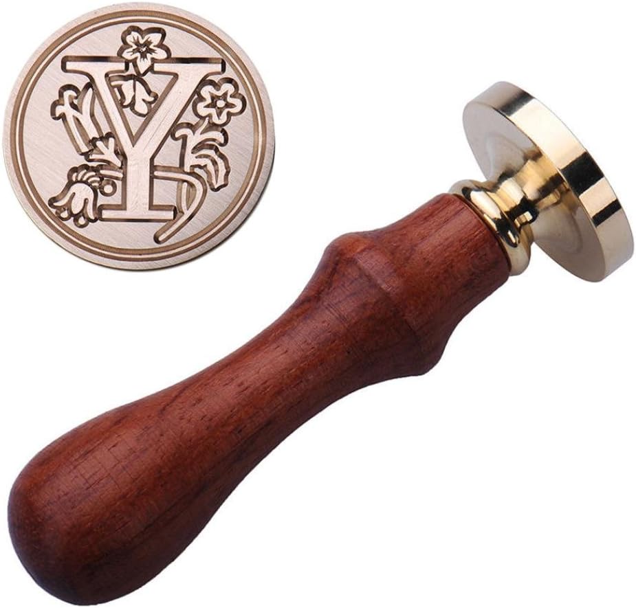 Jeeke Wax Seal Stamp, Retro Classic Alphabet Creative Romantic Stamp Maker Letter Wax Seal, A to Z (Y, 0.98 x 3.54 inch)
