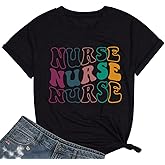 Nurse Shirts for Women Nurse Gift Tee Nursing School Tops Casual Short Sleeve Inspirational T Shirts