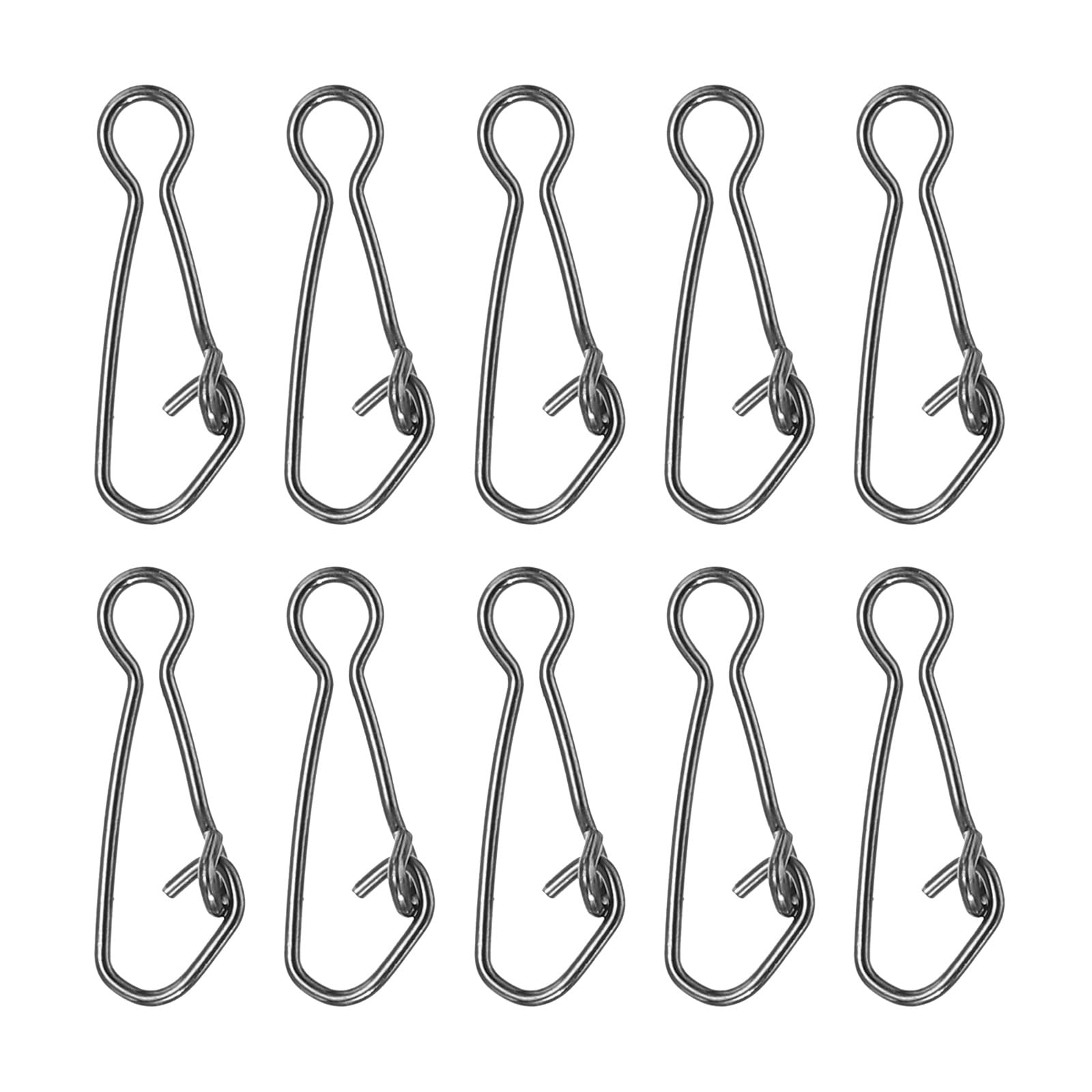 PATIKIL High Strength Fishing Snaps, 150 Pack 41 Lbs Stainless Steel Line Pin Connector Swivels Clips Quick Change for Fishing Lures Freshwater Saltwater, Black