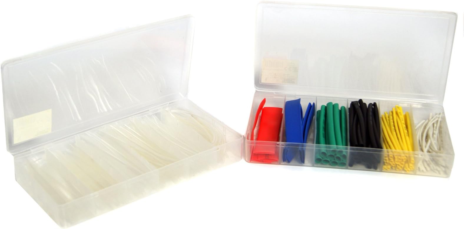 Heat Shrink Tube Assortment Set For Insulation + Repairing Set of 200 Transparent +/Mix in Box with 2XBOX