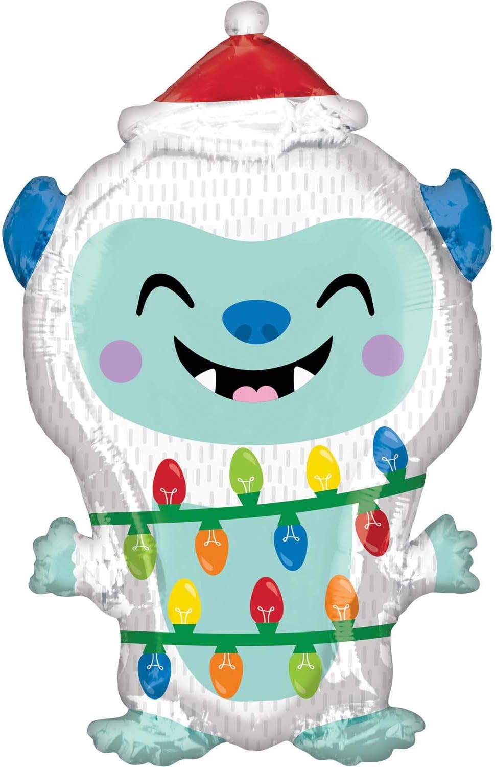 Amscan Yeti with Christmas Hat and Lantern, Multicolor, Large