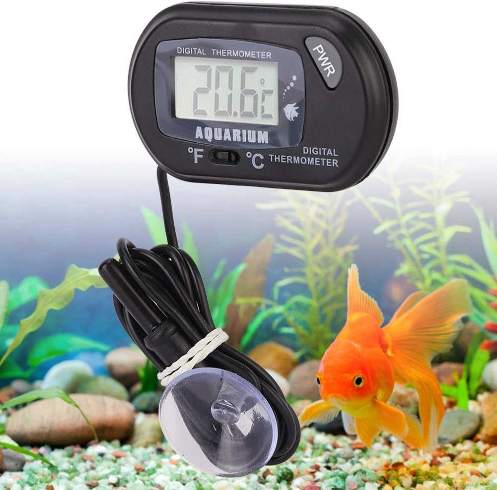 Aquarium Thermometer Digital LCD Fish Tank Water Thermometers Reptile Terrarium Temperature Gauge for Vehicle Reptile Terrarium Fish Tank Refrigerator - Image 3