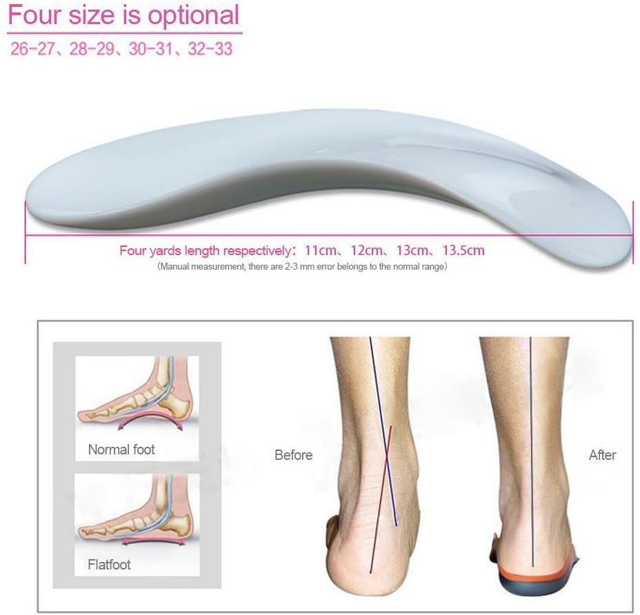 TONGKUN Children Orthopedic Half Insoles Kids Flat Feet Arch Support Shoe Inserts Corrector Pad Pigeon-Toed Correction Foot Health Care Treatments Tools 1pair (L: 13 cm/5.12 in)