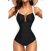 Tempt Me Women One Piece Swimsuits - Tummy Control Bathing Suits Ruched Slimming Swimwear V Wired Push Up Swim Suit 2025