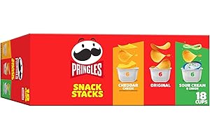 Pringles Potato Crisps Chips, Lunch Snacks, Snack Cups, Variety Pack, 12.9oz Box (18 Cups)