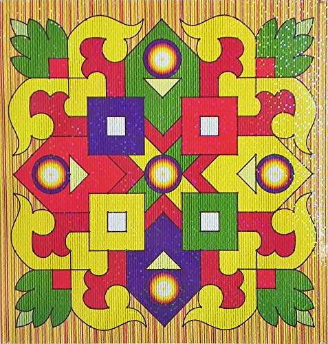 Colorful Sticker Rangoli Print on Glazed Paper - Ritual Print on Sticker for Wall or Floor Decoration
