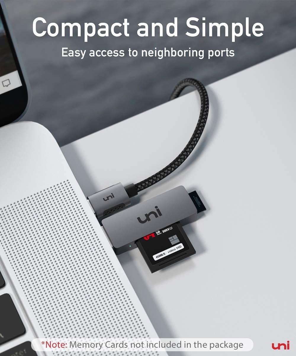 uni SD Card Reader, USB 3.0 to SD/Micro SD Card Adapter 2-in-1, Aluminum USB SD/TF Memory Card Reader Compatible with SD, SDXC, SDHC, MMC, Micro SDXC, Micro SD, Micro SDHC Card and UHS-I Cards: Computers & Accessories
