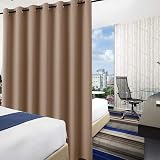 PONY DANCE Extra Wide Long Eyelet Blackout Curtain 120x96 Mocha view 6