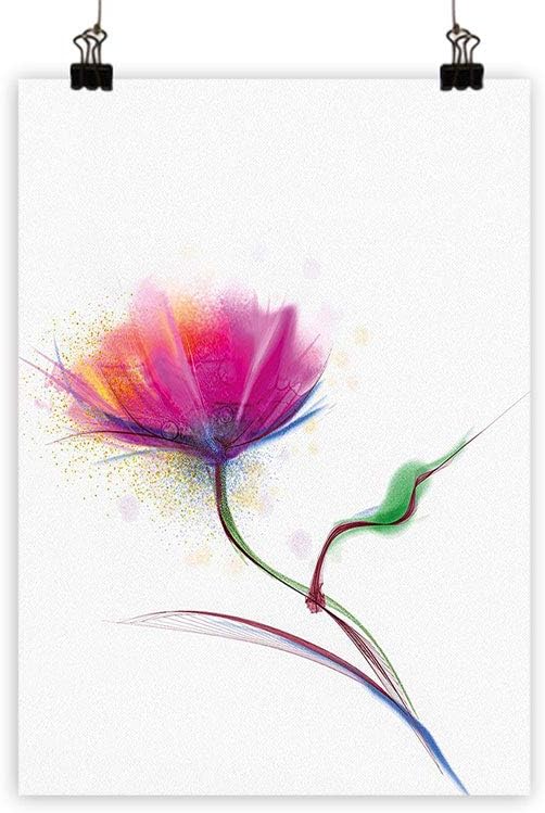 Amazon Com Jatansa Watercolor Flower Wall Art Paintings Simplistic Poppy Design Purity And Grace Symbol Splattered Image Canvas Artwork For Kitchen Office Wall Decor 16 W X 24 L Fuchsia Posters Prints