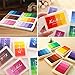 24 Shades of Colors Rainbow Ink Pad Sets Crafts Bright Rubber Stamp Washable for Stamping Teachers Kids Baby Prints Safe Fingerprints