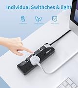 PIBEEX 3 Way Extension Lead 1.5M UK Plug Sockets with Individual Switches view 4