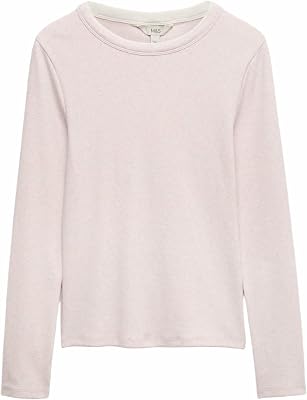 Top de algodón de Doble Capa Rosa UK 10 (EU 38)