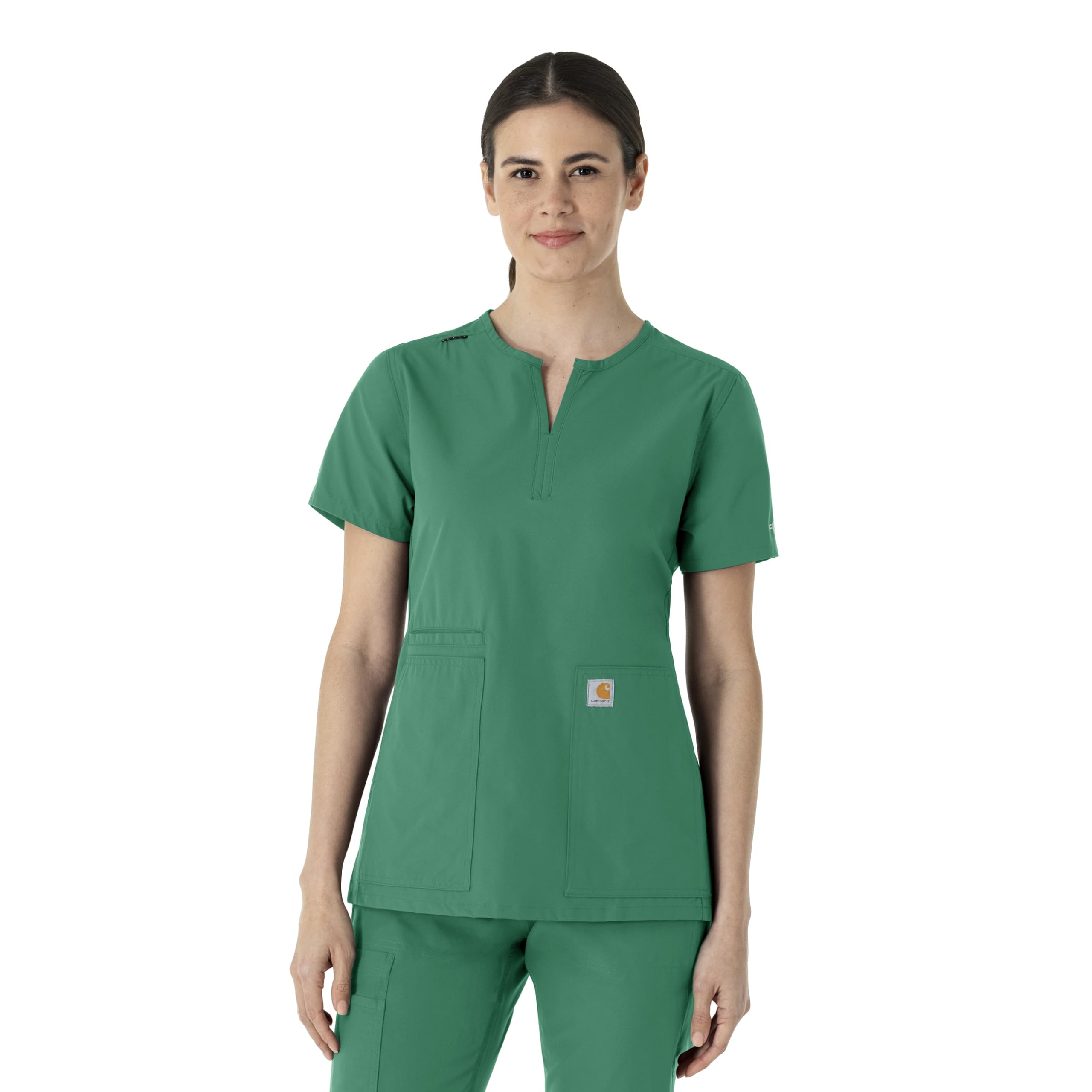 Carhartt Force Essentials Women’s Notch Neck Tunic Scrub Top, Hunter, 5XL