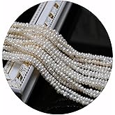 3-4mm Natural Pearl Beads Small Irrregular White Cultured Freshwater Button Pearl Loose Beads for Jewelry Making Necklace DIY Craft