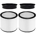 CERO 90304 Replacement Filter Compatible With Shop Vac 90304, 90350, 9033, 90585, 5 Gallon Up Wet/Dry Vacuum Cleaners (2 Replacement Filters 2 Lids 4 Foam Sleeve Filters - View #3