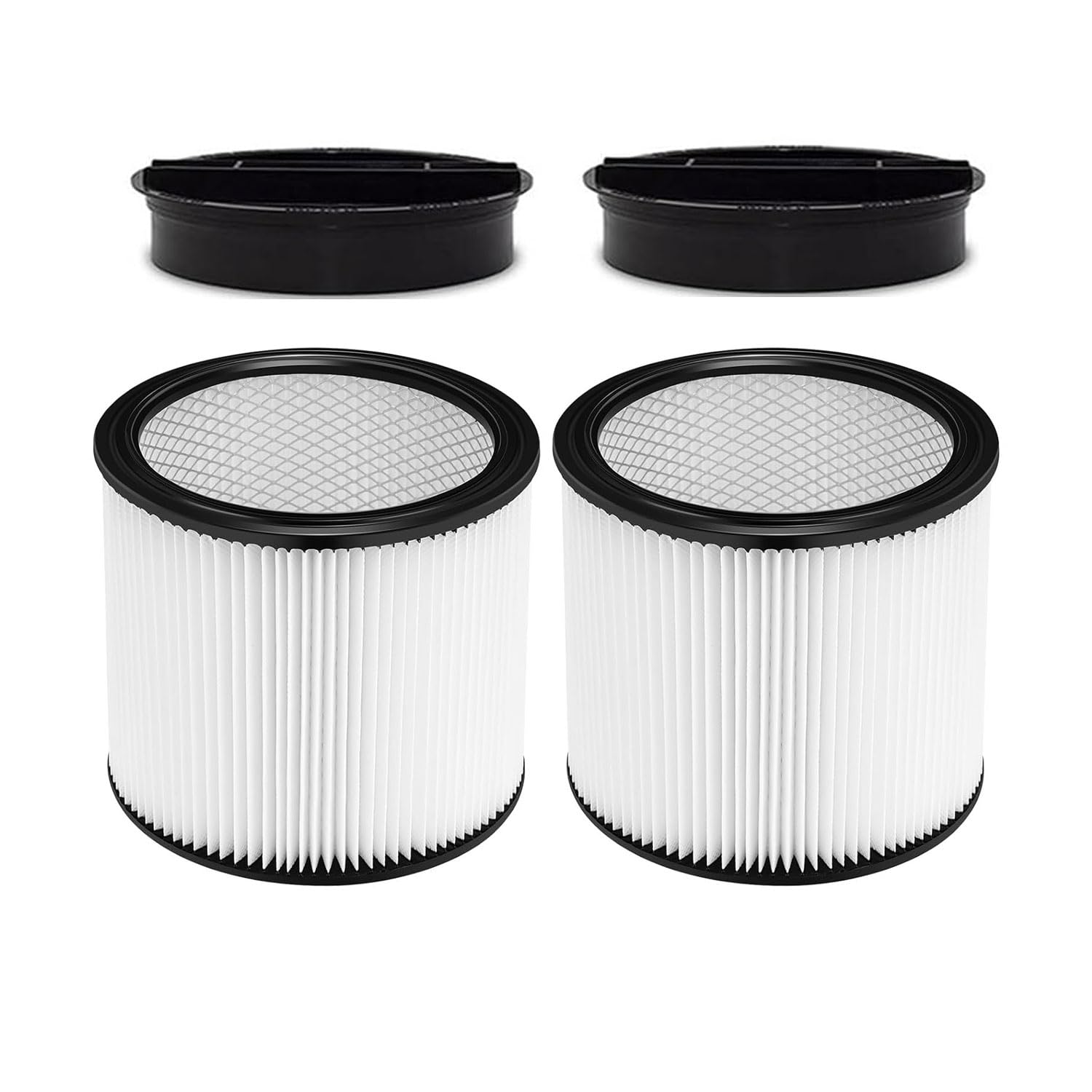 Photo 1 of 90304 Replacement Filter for Shop Vac 90304, 90350, 90333, 90585, 5 Gallon and Above Wet/Dry Vacuum Cleaners (2 replacement filter+2 lids)