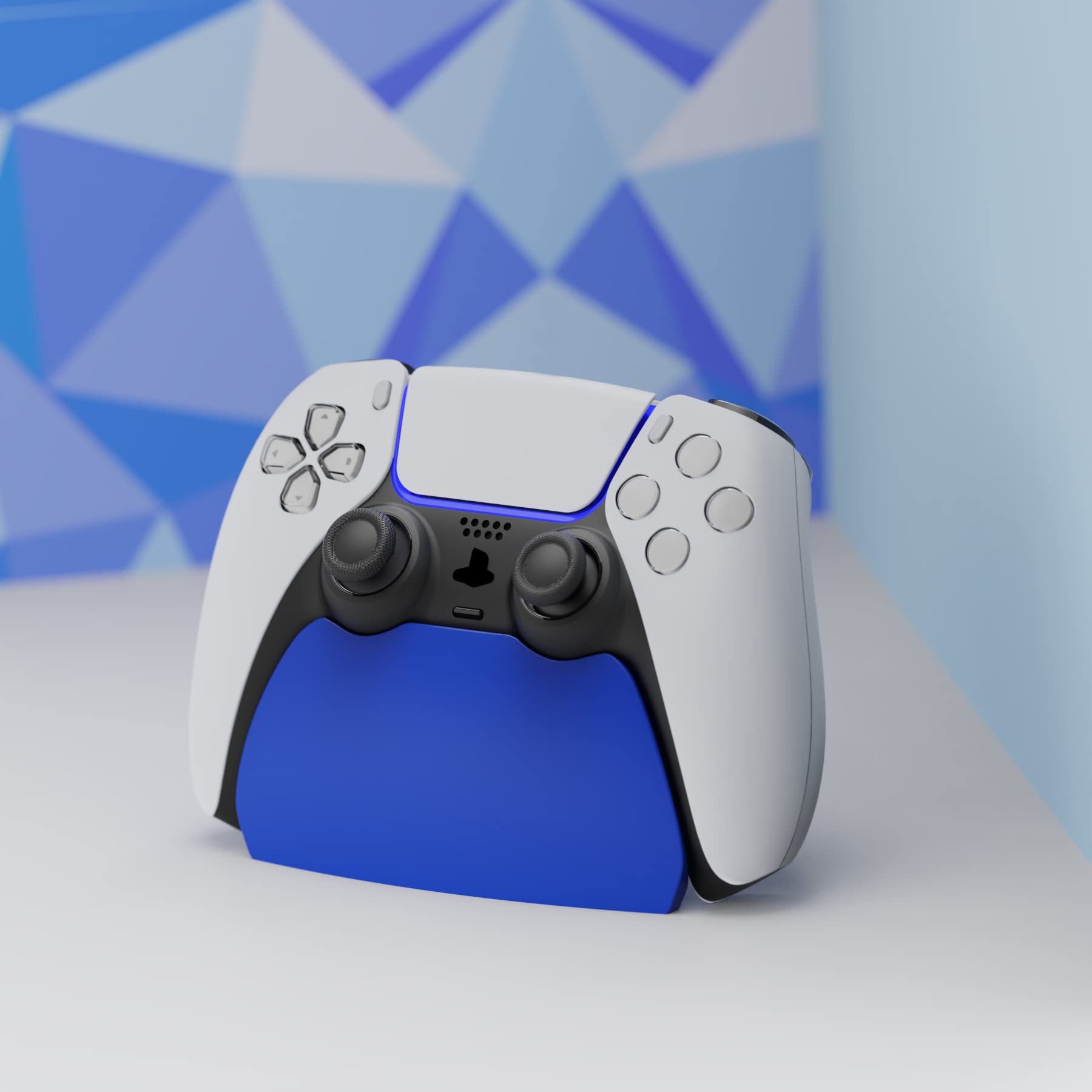 PlayVital PS5 Compatible Controller Stand, Rubber Pad Included, Stand Compatible with PlayStation 5 Controllers [Blue]